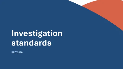 Investigation Standards July 2026 front cover